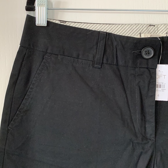 LOFT Black 100% Cotton 6” Inseam Shorts Size 6 New With Tag - Picture 2 of 16